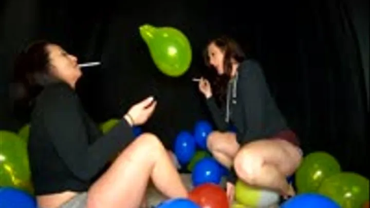 Balloons smoking pussy eating