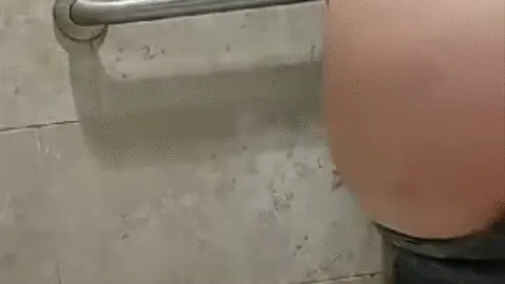 Chloe showing her asshole at a gas station restroom