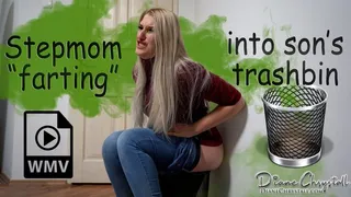 Stepmom farting into step-son's trashbin