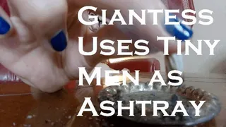 Giantess Uses Tiny Men as Ashtray