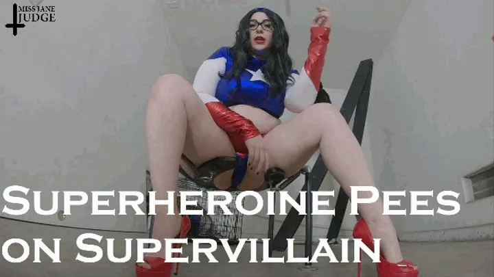 Superheroine Pees on Supervillain