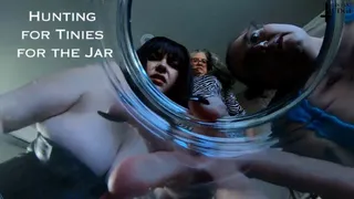 Hunting for Tinies for the Jar - - with Miss Devora Moore, Sara Star, and Jane Judge in an unaware giantess, tiny man pov, femdom, size humiliation, High Heels, and Upskirt scene on Science Friction