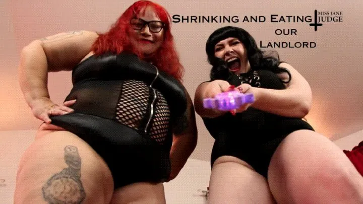 Shrinking and Eating our Landlord - Audio - featuring Rebel Rocker and Jane Judge, a tiny man pov with magic control, vore, mouth fetish, digesting, bbw belly fetish, and big boob squishing on Science Friction