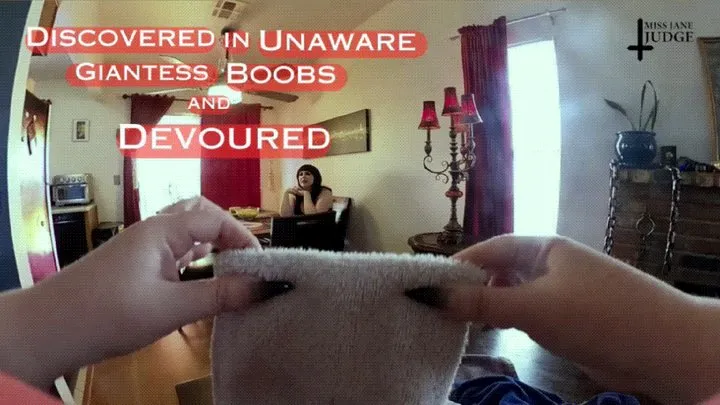 Discovered in Unaware Giantess Boobs and Devoured - featuring Megan Daw and Jane Judge, in a casual unaware giantess fantasy where you're stuck in Megan's massive tits, with vore, drool, JOI, and a warm wet end in bbw mouth on Science Friction