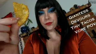 Giantess Devours Tiny Tacos Vore POV - - Jane Judge in a Hungry Giant Woman Fantasy with Mouth Fetish, Fast Food Overeating, and a Hungry Femdom who Eats You on Science Friction