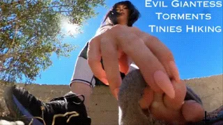 Evil Giantess Torments Tinies Hiking - Outdoor Public Fantasy Worshiping Sweaty Feet and Armpits