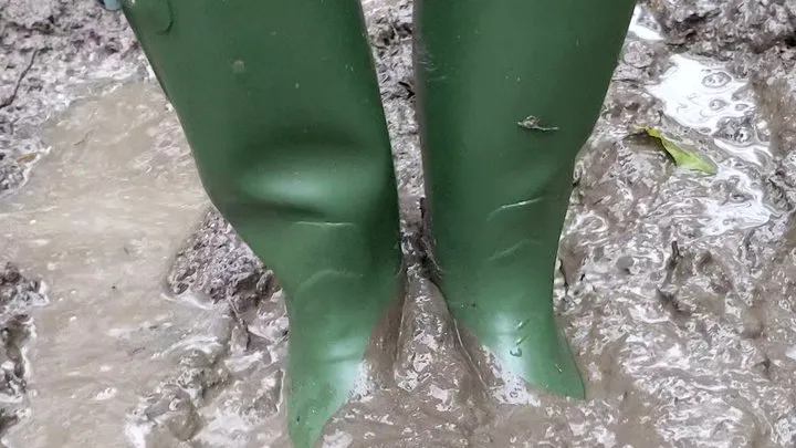 Ava's Wellies Stuck in Mud & Messy