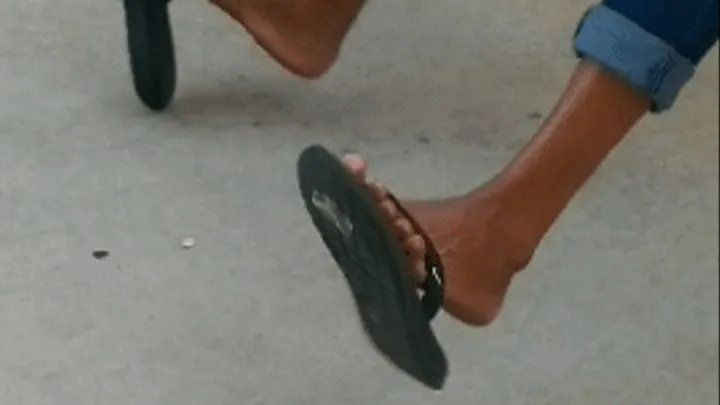 Outdoor Mall Candid Shoe Play Of Flip Flop Tease Footduction N Foot Play