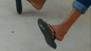 Outdoor Mall Candid Shoe Play Of Flip Flop Tease Footduction N Foot Play