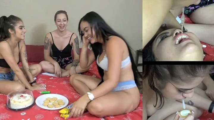 Ariel n Britney Serv The Wet Snack 4 Bia (Spit n Food) Clip 01