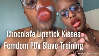 Chocolate Lipstick Kisses Femdom POV Slave Training - Royal Ro ebony lips plexiglass kisses