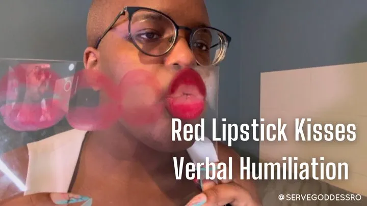 Red Lipstick Kisses Verbal Humiliation - Royal Ro closeup ebony lips mouth fetish