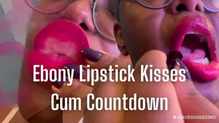 Ebony Lipstick Kisses Cum Countdown - Royal Ro closeup red lips mouth fetish