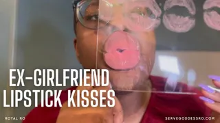 Ex-Girlfriend Lipstick Kisses by Royal Ro with ebony lips, kissing noises, tease and denial, breakup, ebony goddess, bratty Black girls, glasses fetish, plexiglass kisses, mouth fetish, lips fetish