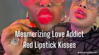 Mesmerizing Love Addict Red Lipstick Kisses by Royal Ro - plexiglass kisses, ebony female domination, lingerie, mouth fetish, lipstick fetish, mesmerize, love addiction, kissing fetish, ebony female domination, lingerie