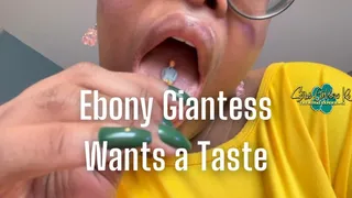 Ebony Giantess Wants a Taste Royal Ro - vore, tiny man figures, belly button fetish, ebony goddess, mouth fetish, ebony ass fetish, tit worship, thong