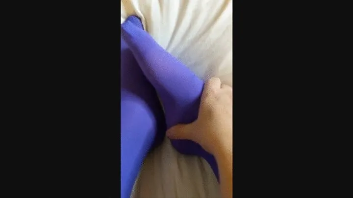 cute feet in purple nylons