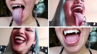 Vampire Mouth Tour JOI Compilation with Demoness Countess Wednesday - Long Tongue, Teeth Fetish, Lip Fetish, Vore