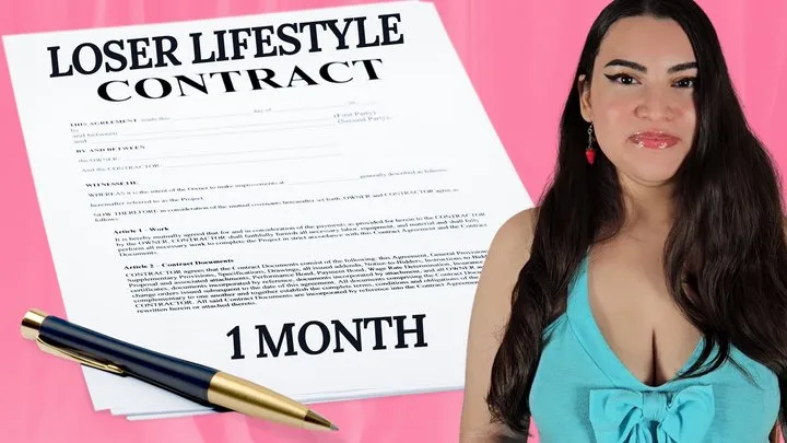 Loser Lifestyle Contract - Real 1 Month Reject Reprogramming Guidance with Countess Wednesday - Pussy Denial, Sexual Rejection, Loser Porn, Mind Fuck