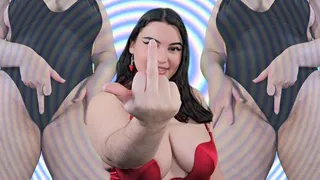 Flip Off Loser Mind Fuck Hijack - Mesmerized by Countess Wednesday into Becoming a Middle Finger Flipoff Junkie - Big Tits Titnosis, Hardcore Verbal Humiliation, Intense Degradation, VFX, SFX