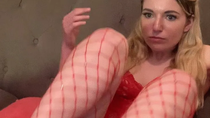 Horny blonde webcam girl fishnets wants to cum hard to your cock JOI