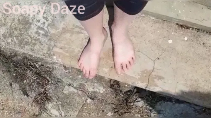 Barefeet voyeur, very dirty filthy soles