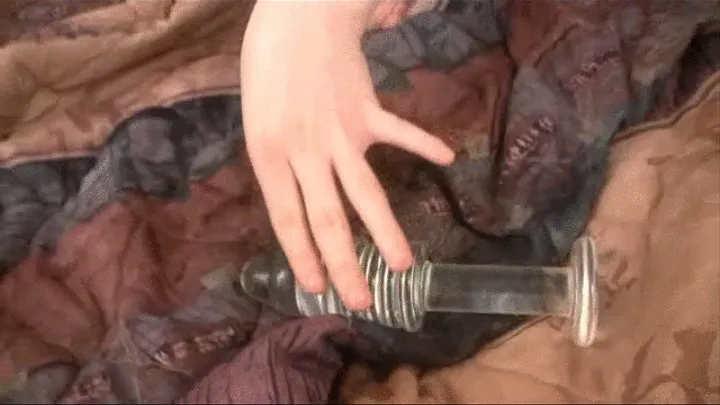 Glass Spin Dildo Fucking Pussy