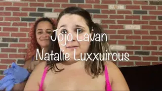Natalie slaps Jojo's face with nitrile glove and lipstick slut writing on face