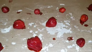 Messy Strawberries Crush Under Sexy High Heels
