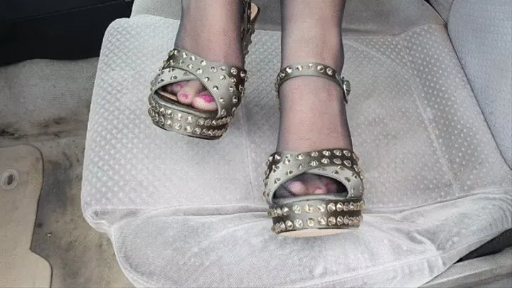 Platform Peep Toe Heels Tease in Car