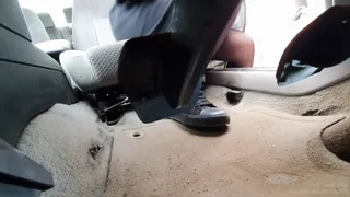 UNDER PEDAL CAMERA Driving & Pedal Pumping Black Sneakers