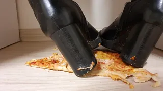 Careless Pizza Under Table as Footrest Crush