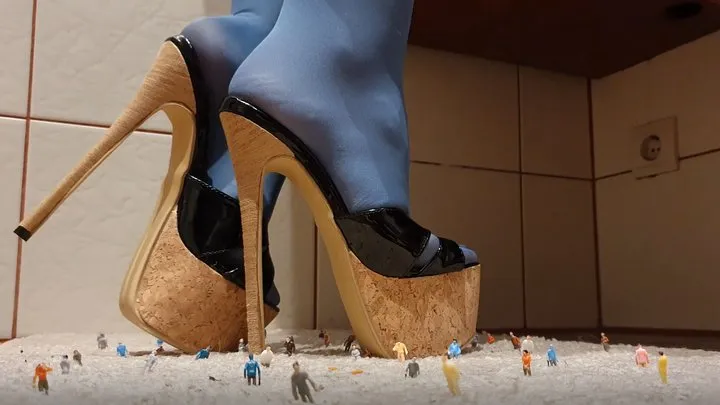 Unaware Giantess Getting Ready in High Heel Sandals