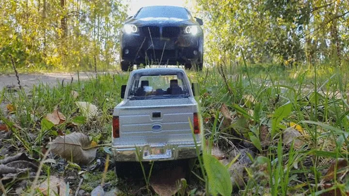 Ford Truck Toy Crush With Boots and BMW