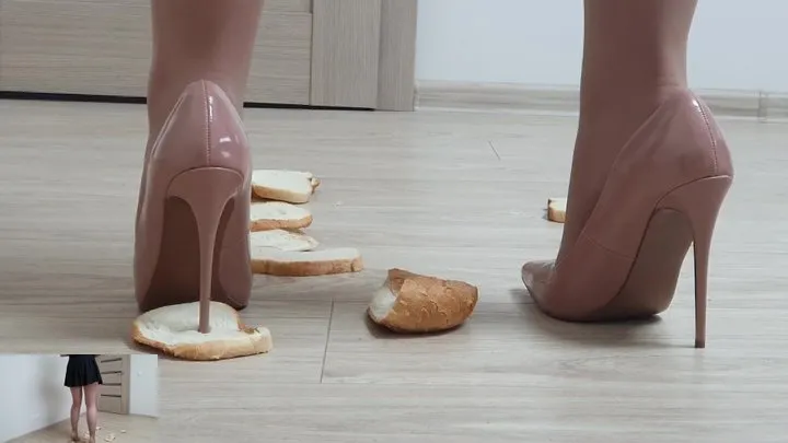 Floor View Careless Bread Crush in Nude Stiletto Heels