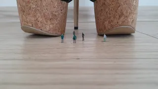 Close up Giantess Crushes Tiny Men in Super High Platform Heels