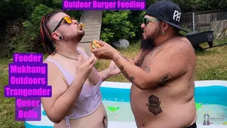 Outdoors Burger Feeding