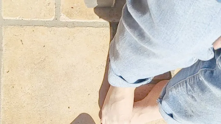 Pretty feet hairy legs Sunny day