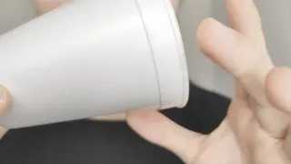 Biting styrofoam cup