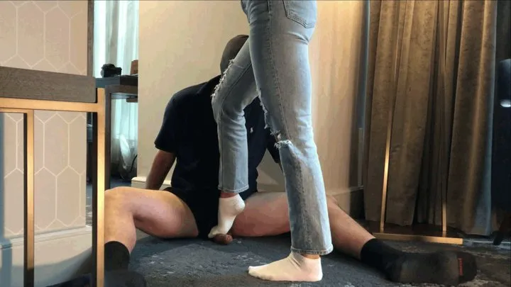 Goddess Nova White Socks Busting