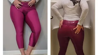 Lexi's wet leggings and clothed shower