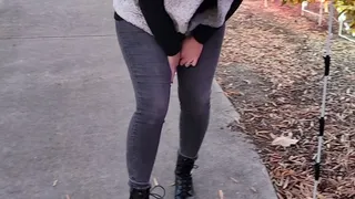 Lexi's desperate jeans wetting at the park