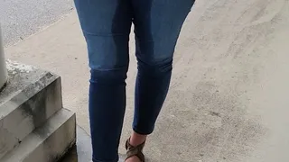 Lexi pees on her feet in public