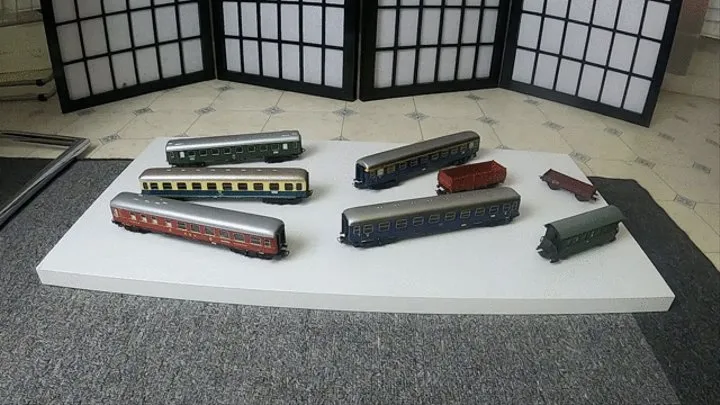 Model train smashed under Dr Martens