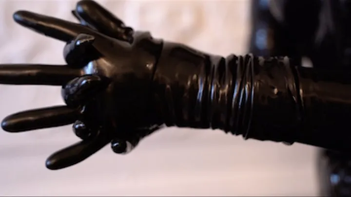 Dark latex gloves