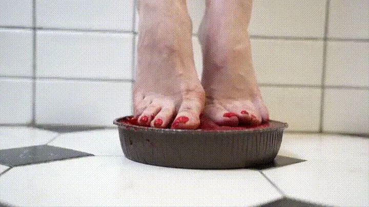 Ballet feet press the cake in