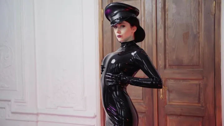 Stunning black latex dress