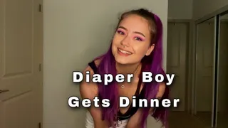 Diaper Boy Gets Dinner
