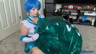 Sailor Mercury Blasts On Her Inflatable Pumpkin