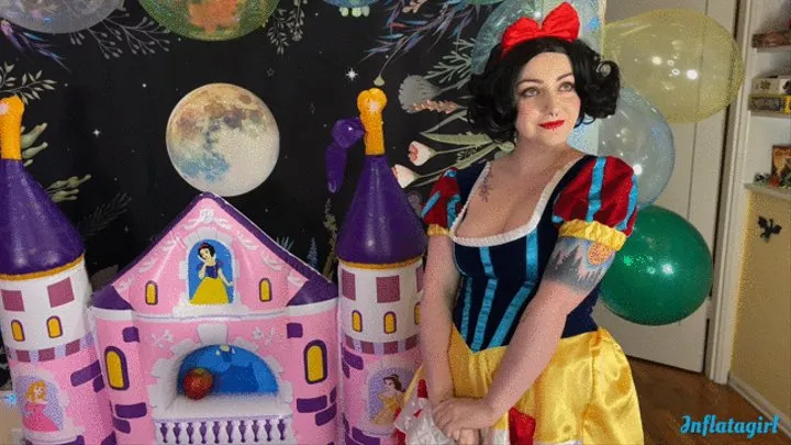 Snow White Eats an Aphrodisiac Apple: Cums on Inflatable Princess Castle Bed